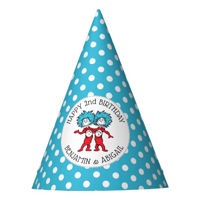 Sache 1 Sache 2 | Twins Birthday Partyhütchen (Vorderseite)