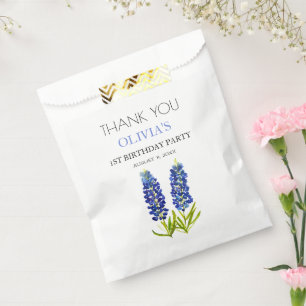 Sachets En Papier 1ère fête d'anniversaire Bluebonnets Baby Girl