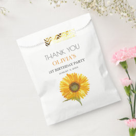 Sachets En Papier 1ère fête d'anniversaire Sunflower Baby Girl