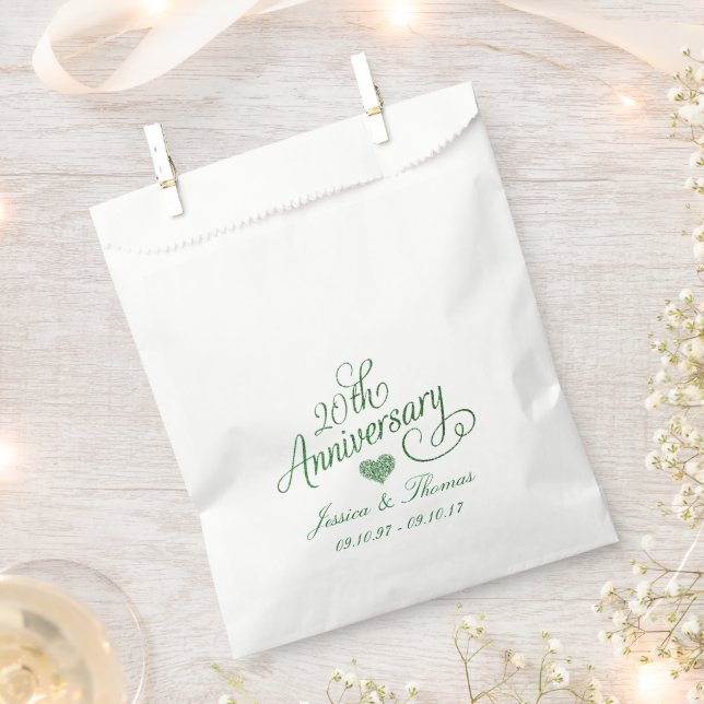 Sachets En Papier 20e Mariage émeraude Anniversaire Favor Sac (Coupé)