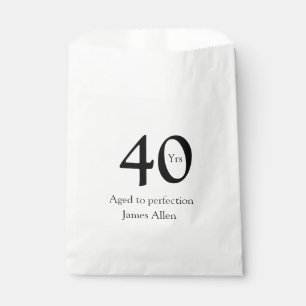 Sachets En Papier 40 ans vieillis à la perfection nom d'anniversaire