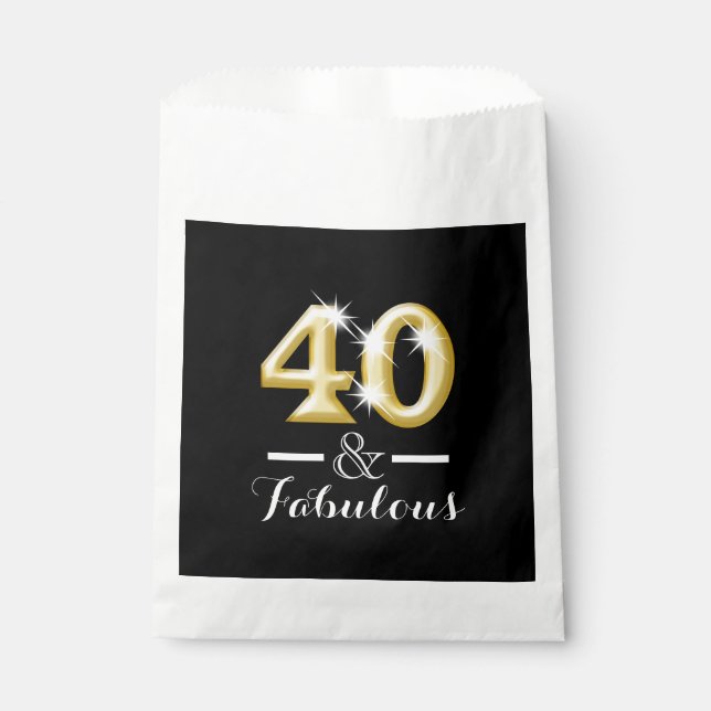 Sachets En Papier 40 et fabuleux anniversaire d'or noir (Devant)