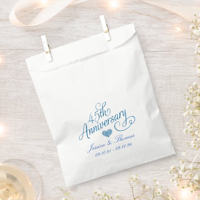 Sachets En Papier 45e anniversaire du Mariage Sapphire (Coupé)