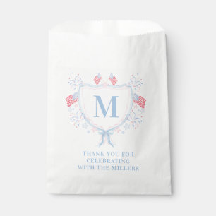 Sachets En Papier 4 juillet Monogramme rouge, blanc et bleu
