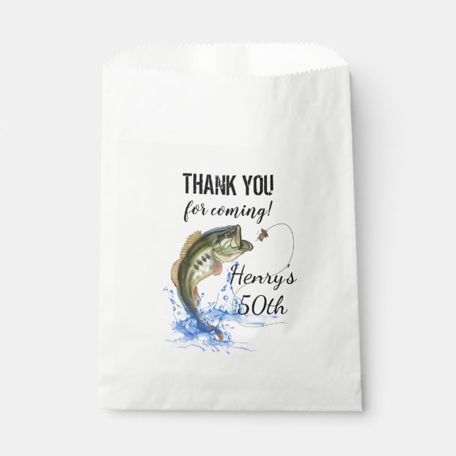 Sachets En Papier 50e pêche Anniversaire Merci (Devant)