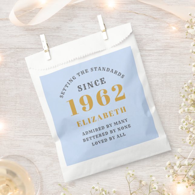 Sachets En Papier 60e anniversaire 1962 Elégant Gold Blue Grey (Coupé)