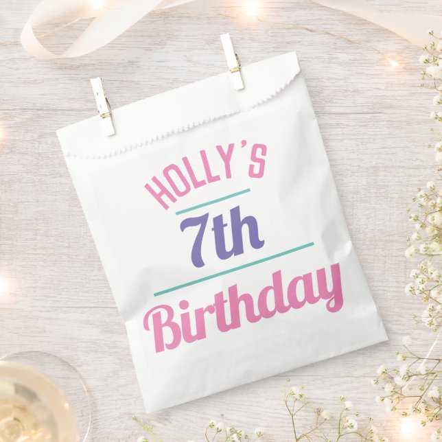 Sachets En Papier 7e fête anniversaire Sac bonbon (Coupé)
