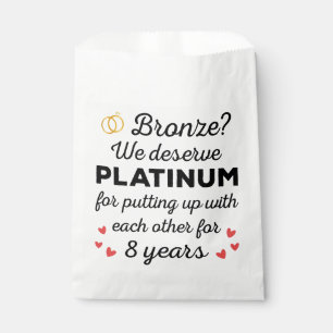 Sachets En Papier 8ème anniversaire Mariage I - Bronze Funny Couple