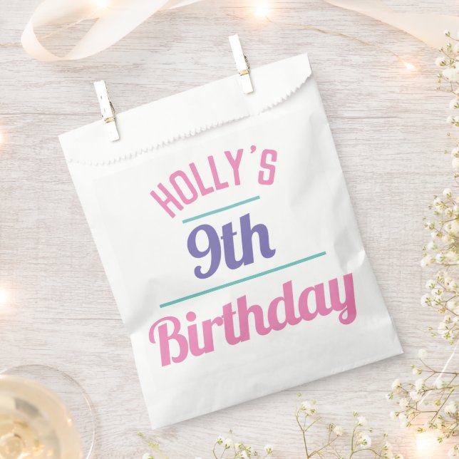 Sachets En Papier 9 Anniversaire Soins Sac à bonbons (Coupé)