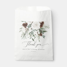 Sachets En Papier À feuillage persistant élégant baby shower d'hiver