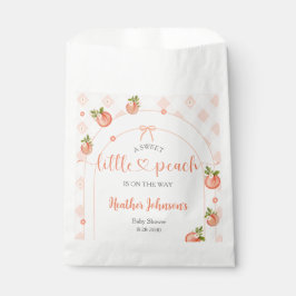 Sachets En Papier A Sweet Little Peach Gingham Baby Shower