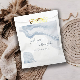 Sachets En Papier Abstrait Blue Coastal Beach Watercolor Mariage