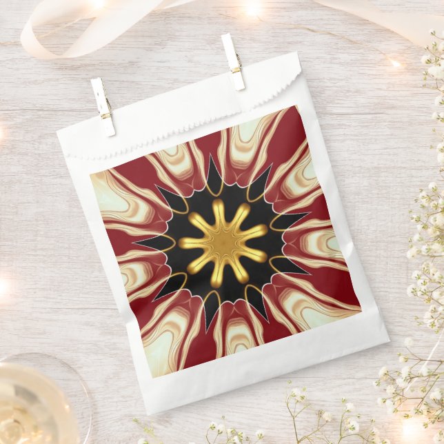 Sachets En Papier Achempong: Starburst | Luxe Crème Rouge Foncé & Or (Coupé)