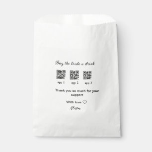 Sachets En Papier achetez une boisson à la mariée scannez le code QR