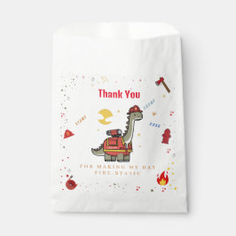 Sachets En Papier Adorable pompier Dino anniversaire