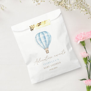 Sachets En Papier Adventure Await Blue Hot Air Balloon Baby shower