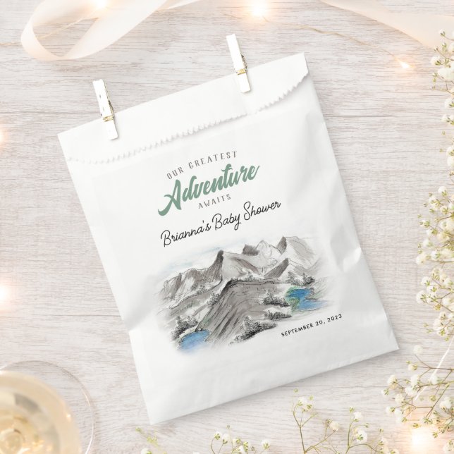 Sachets En Papier Adventure Await Forest Baby shower Mountains (Coupé)