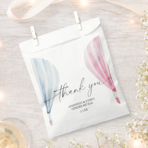 Sachets En Papier Aérostats aquarelle Merci révèle le sexe