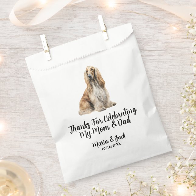 Sachets En Papier Afghan Hound Pet Mariage couleur complète (Coupé)
