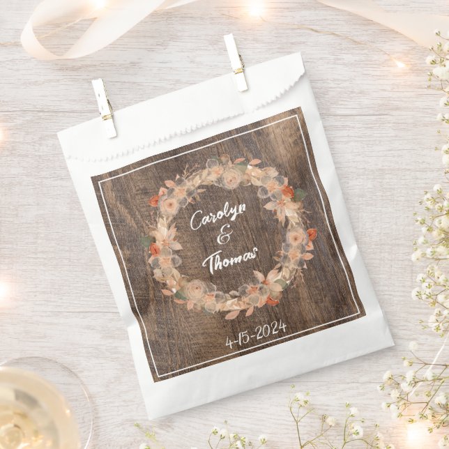 Sachets En Papier Agritourisme rustique Mariage de céréales rose (Coupé)
