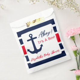 Sachets En Papier Ahoy C'est un garçon ! Baby shower nautique