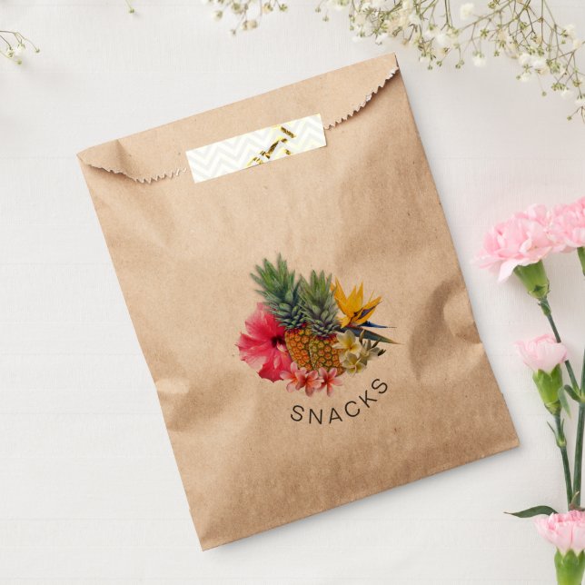 Sachets En Papier Aiguille tropicale Fleur Snack Favoriser (Scellé)