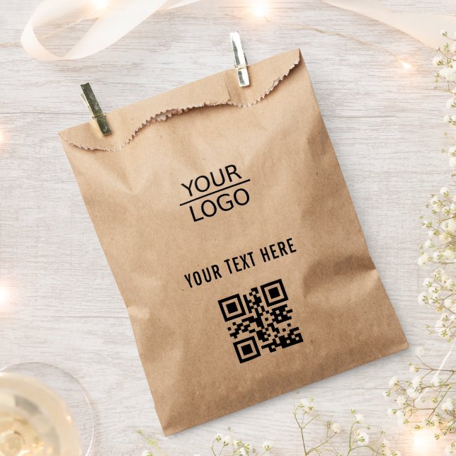 Sachets En Papier Ajouter Logo Code QR Promotion du texte personnali (Coupé)