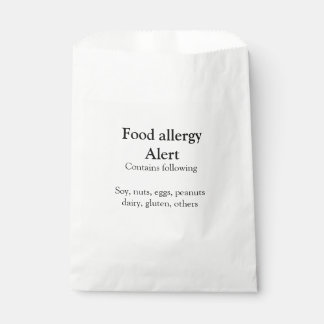 Sachets En Papier Alerte d'allergie alimentaire ajouter le nom texte