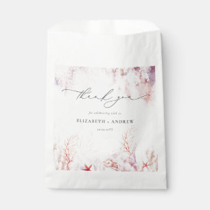 Sachets En Papier Algues sous-marines Mariage d'aquarelle de coqui