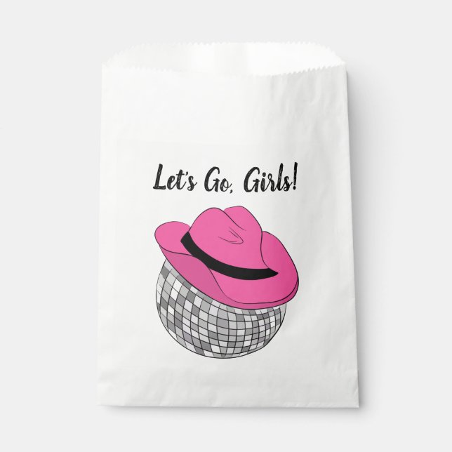 Sachets En Papier Allons-y Filles Disco Cowgirl Bachelorette Party (Devant)