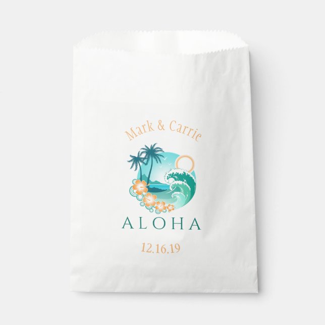 Sachets En Papier Aloha Tropical Personnalisé (Devant)