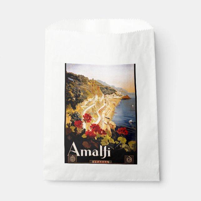 Sachets En Papier Amalfi Italie Poster de voyage Graphique d'art (Devant)