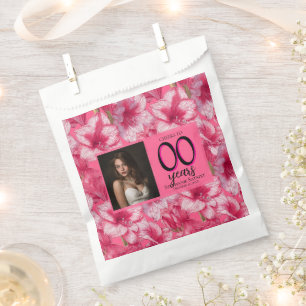 Sachets En Papier Amaryllis Élégant Anniversaire Personnalisé Jalon