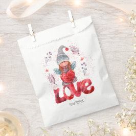 Sachets En Papier Amour Aquarelle Lady Gnome Avec Coeur Valentine