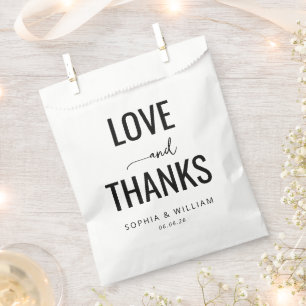Sachets En Papier Amour élégant typographique noir merci