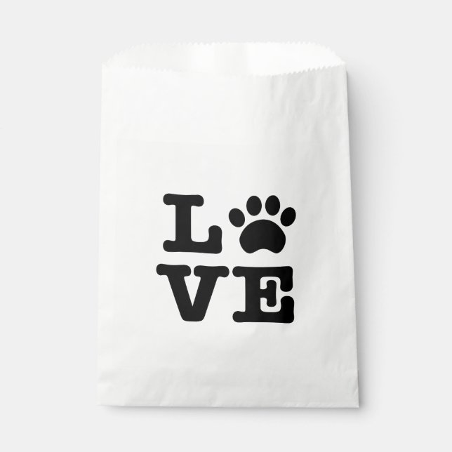 Sachets En Papier Amour Empreinte de patte Favoriser Sac (Devant)