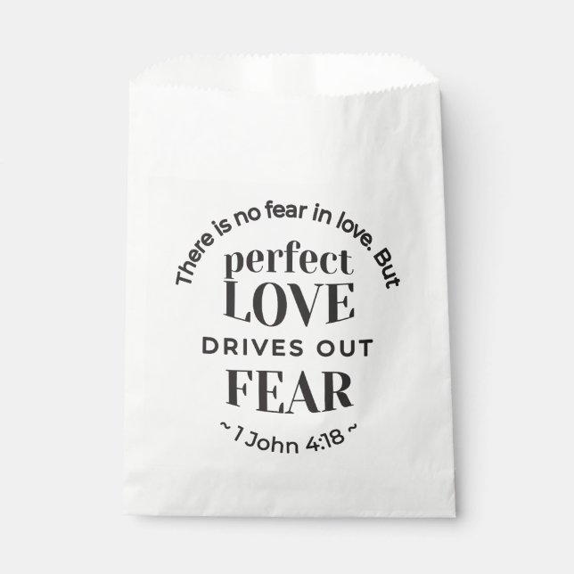 Sachets En Papier Amour Éternel - 1 Jean 4:18 Citation Écriture Art (Devant)