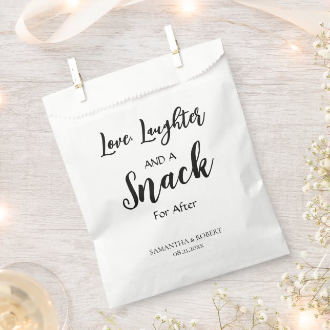 Sachets En Papier Amour. Rires et un Snack Mariage Favoriser Sac (Coupé)