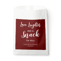 Amour. Rires et un Snack Mariage Favoriser Sac