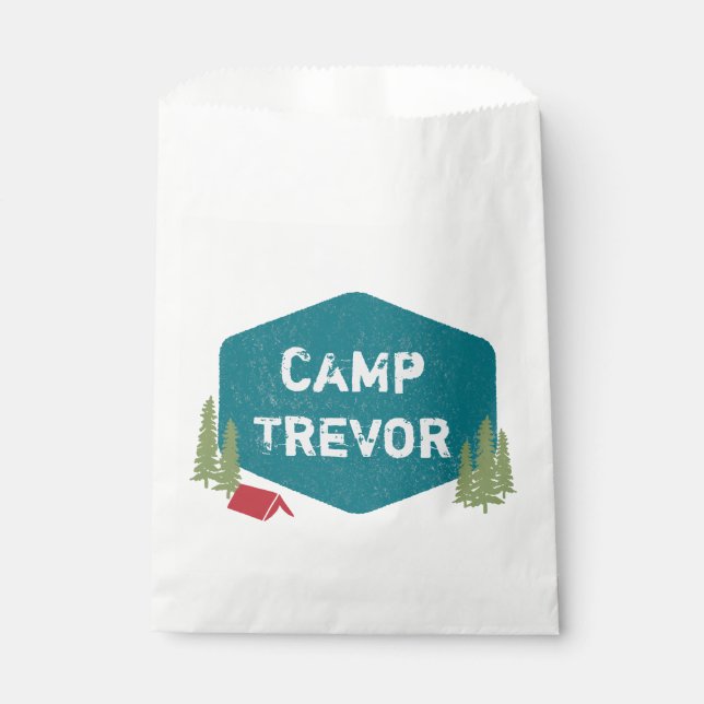 Sachets En Papier Amusant Camp personnalisé unique fête d'anniversai (Devant)