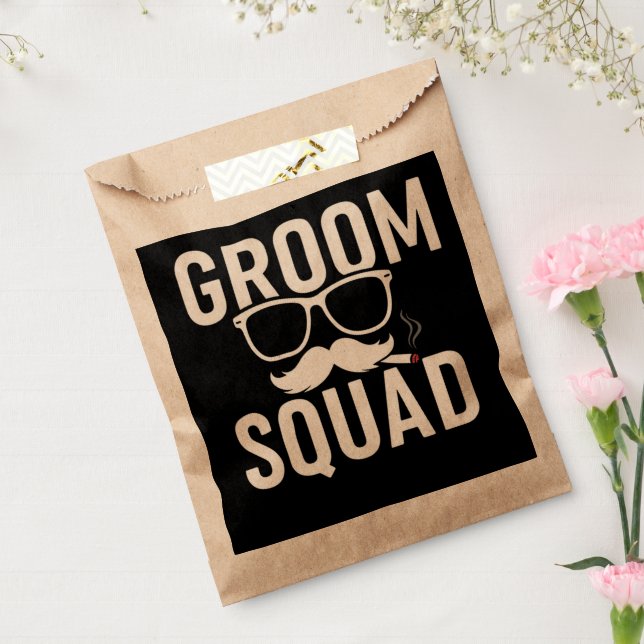 Sachets En Papier Amusant Groom Squad Mariage Party Design (Scellé)