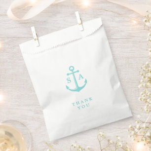 Sachets En Papier Ancrage nautique monogramme mariage de plage merci