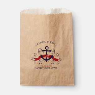 Sachets En Papier ancre marine bleu et rouge