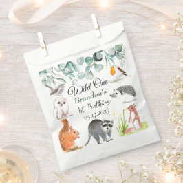 Sachets En Papier Animaux boisés mignons 1er Anniversaire sauvage un