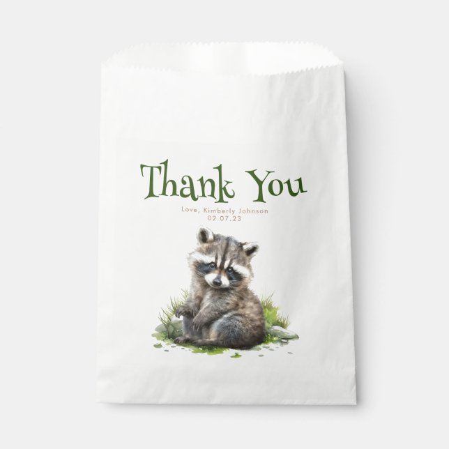 Sachets En Papier Animaux de forêt Merci mignon (Devant)