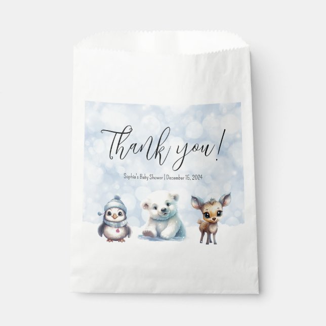 Sachets En Papier Animaux d'hiver Froid hors Baby shower (Devant)