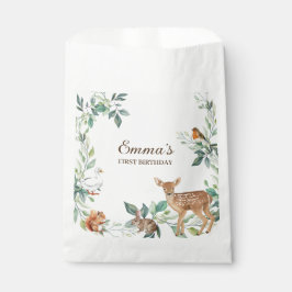 Sachets En Papier Animaux forestiers de bois Premier anniversaire