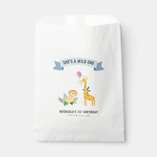 Sachets En Papier Animaux forestiers Lion Giraffe 1er anniversaire