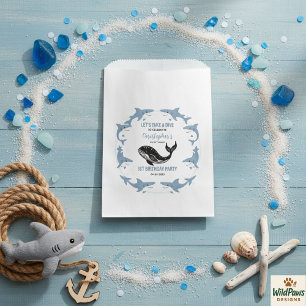 Sachets En Papier Animaux Marins Requin 1er Anniversaire Sous l'Oc