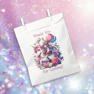 Sachets En Papier Anime Girl on Unicorn Anniversaire Personnalisé